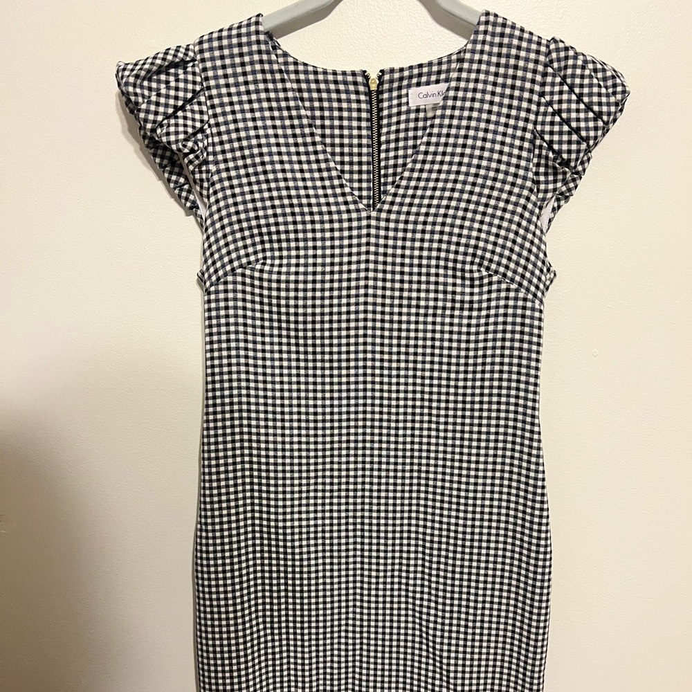Calvin Klein Checkered Dress Navy and Black